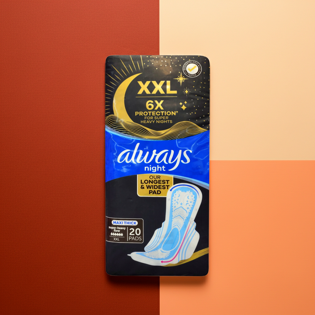 Always Heavy Night Sanitary Pads 20 Pads – Superior Overnight Protection for Heavy Flow