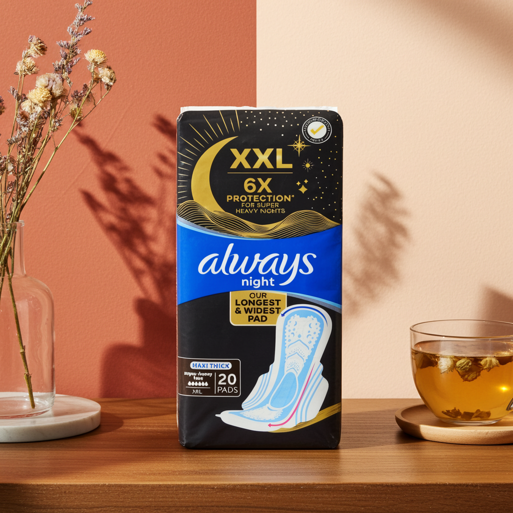 Always Heavy Night Sanitary Pads 20 Pads – Superior Overnight Protection for Heavy Flow