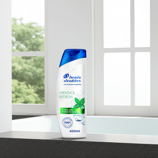 Head & Shoulders Menthol Refresh Anti-Dandruff Shampoo 400ml – Cool Scalp, Flake-Free Hair