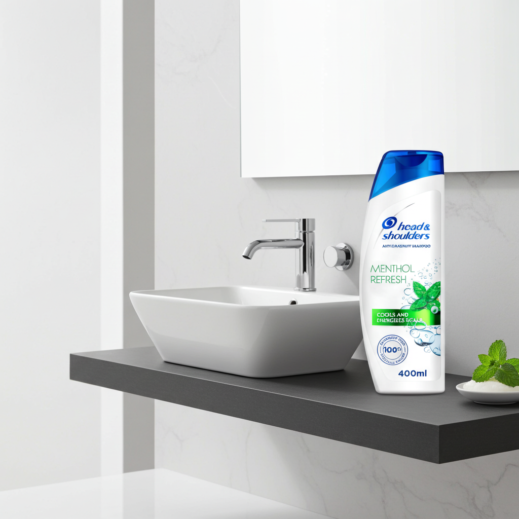 Head & Shoulders Menthol Refresh Anti-Dandruff Shampoo 400ml – Cool Scalp, Flake-Free Hair