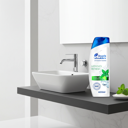 Head & Shoulders Menthol Refresh Anti-Dandruff Shampoo 400ml – Cool Scalp, Flake-Free Hair