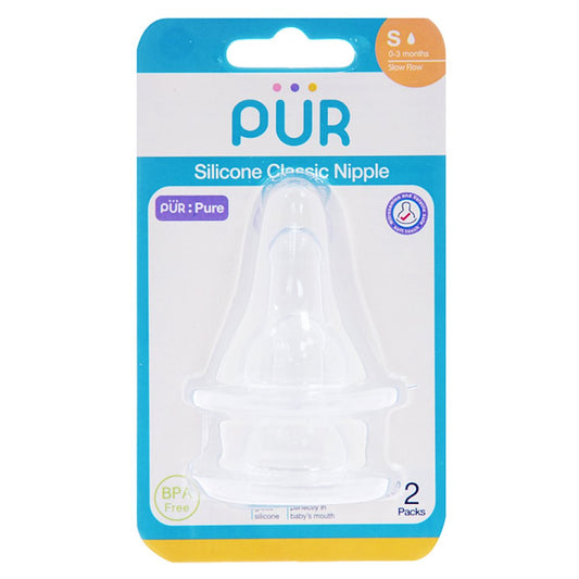 PUR Classic Silicone Nipple Size S 0-3m 2s