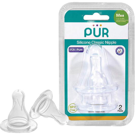 PUR Silicone Teats Size M 2s