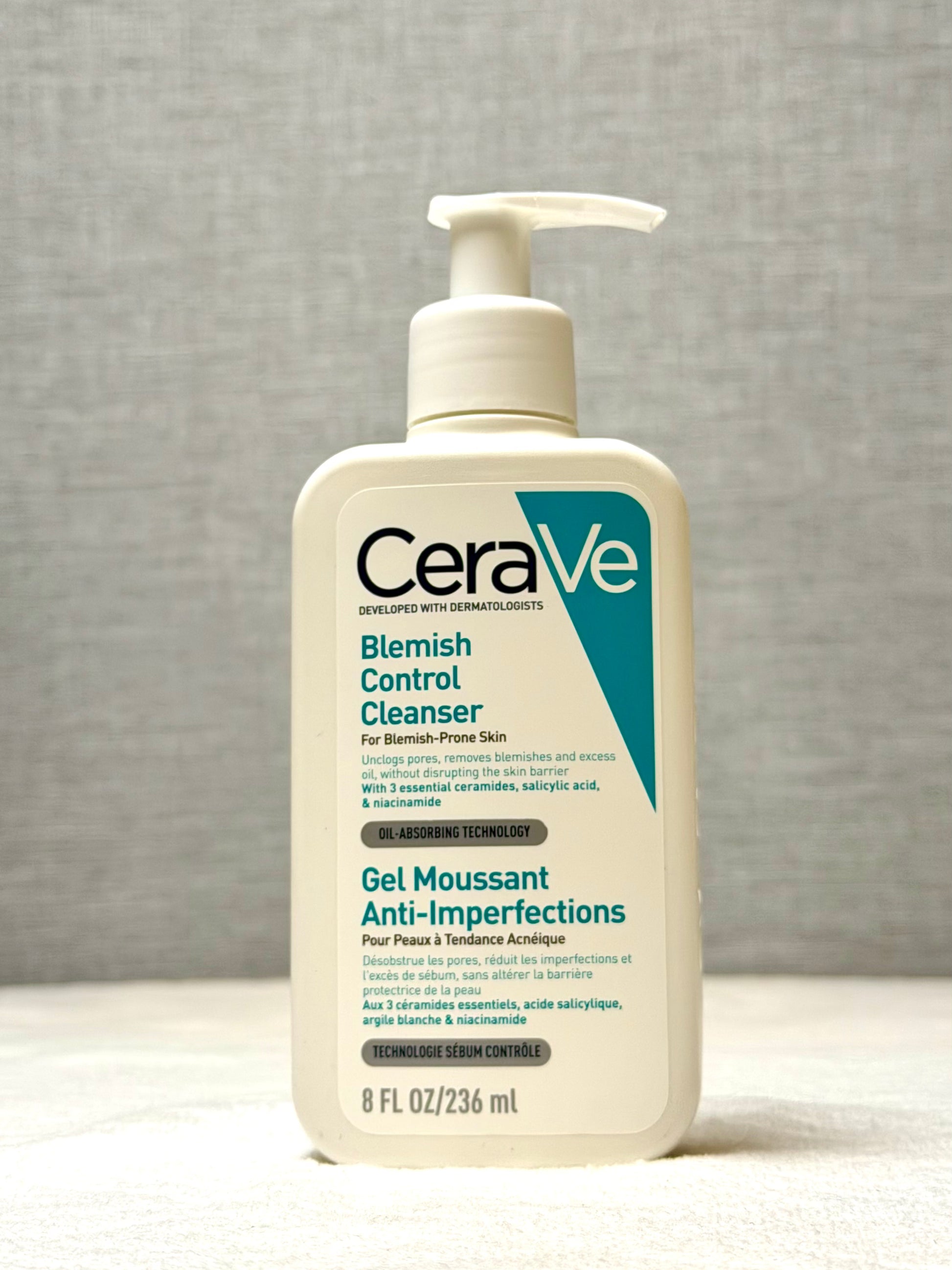 CeraVe Blemish Control Cleanser 236ml – 2% Salicylic Acid Face Wash for Acne-Prone Skin