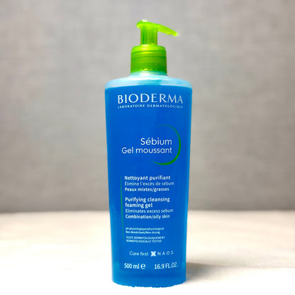 Bioderma Sebium Purifying Foaming Gel for Acne & Blemish-Prone Oily Skin, 500ml