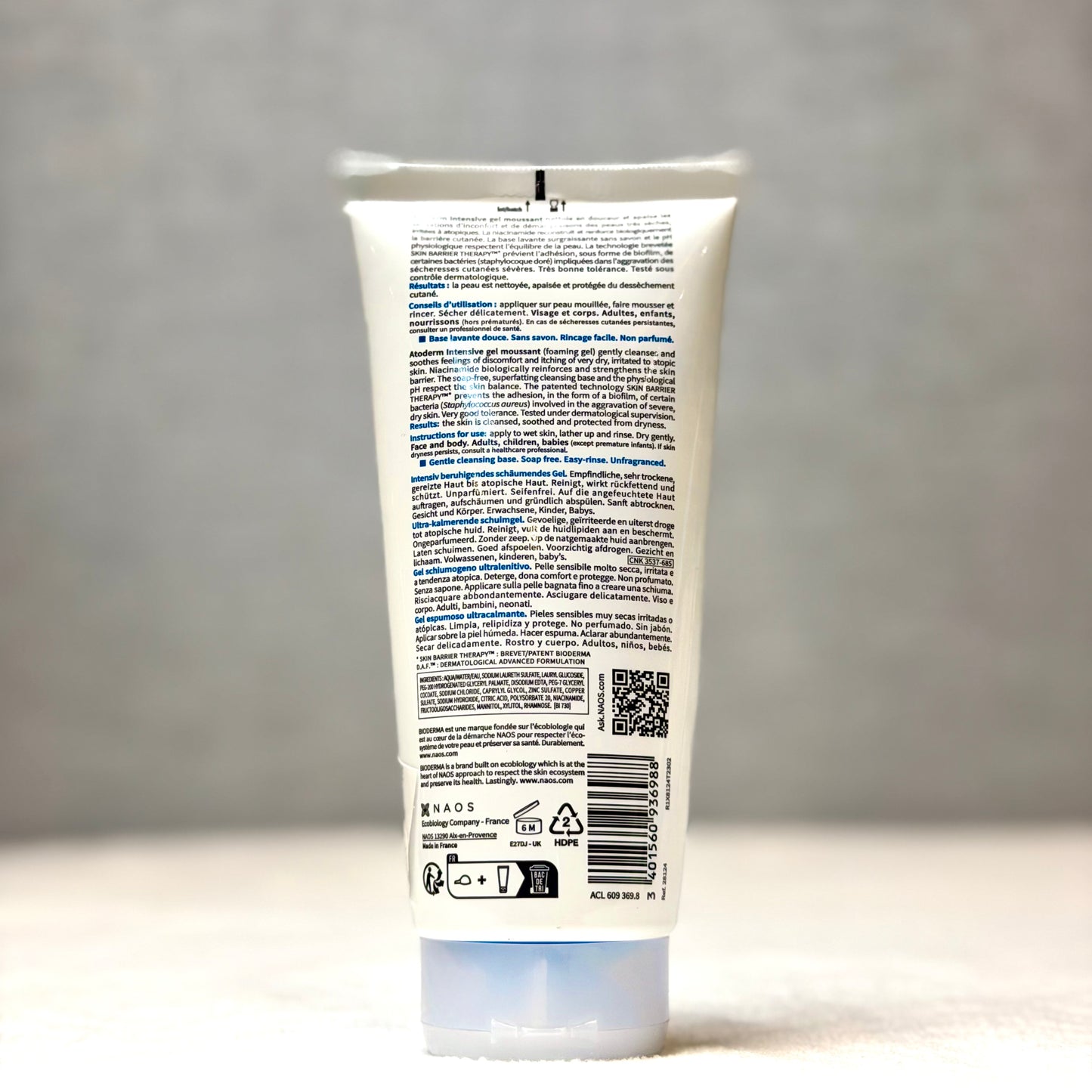 Bioderma Atoderm Intensive Gel Moussant Foaming Cleansing Gel for Very Dry & Atopic Skin, 200ml