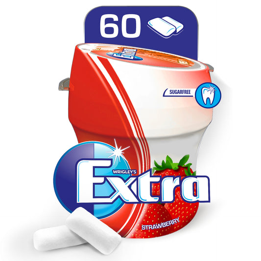 Extra Strawberry Chewing Gum Bottle 60s