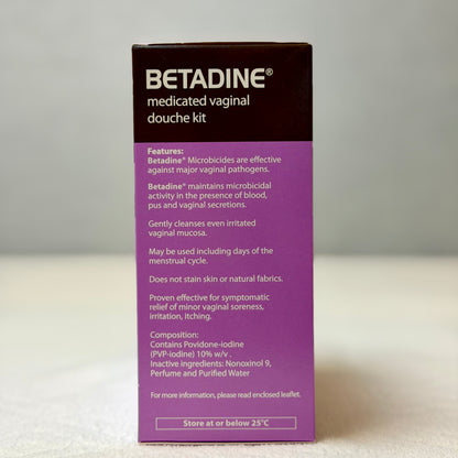 Betadine Medicated Vaginal Douche Kit 0.5% Povidone-Iodine 250ml