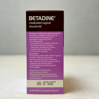 Betadine Medicated Vaginal Douche Kit 0.5% Povidone-Iodine 250ml
