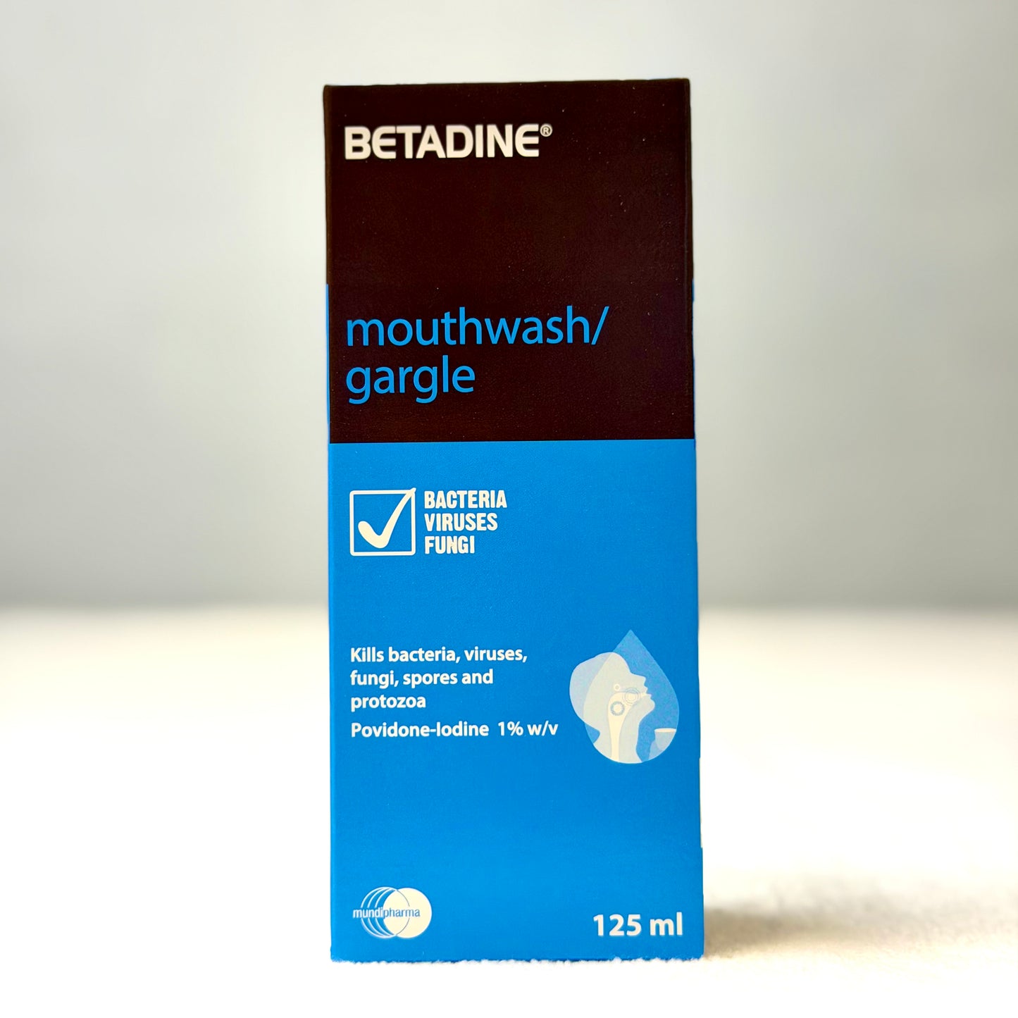 Betadine Gargle & Mouthwash 0.5% Povidone-Iodine 125ml | Antiseptic Oral Care