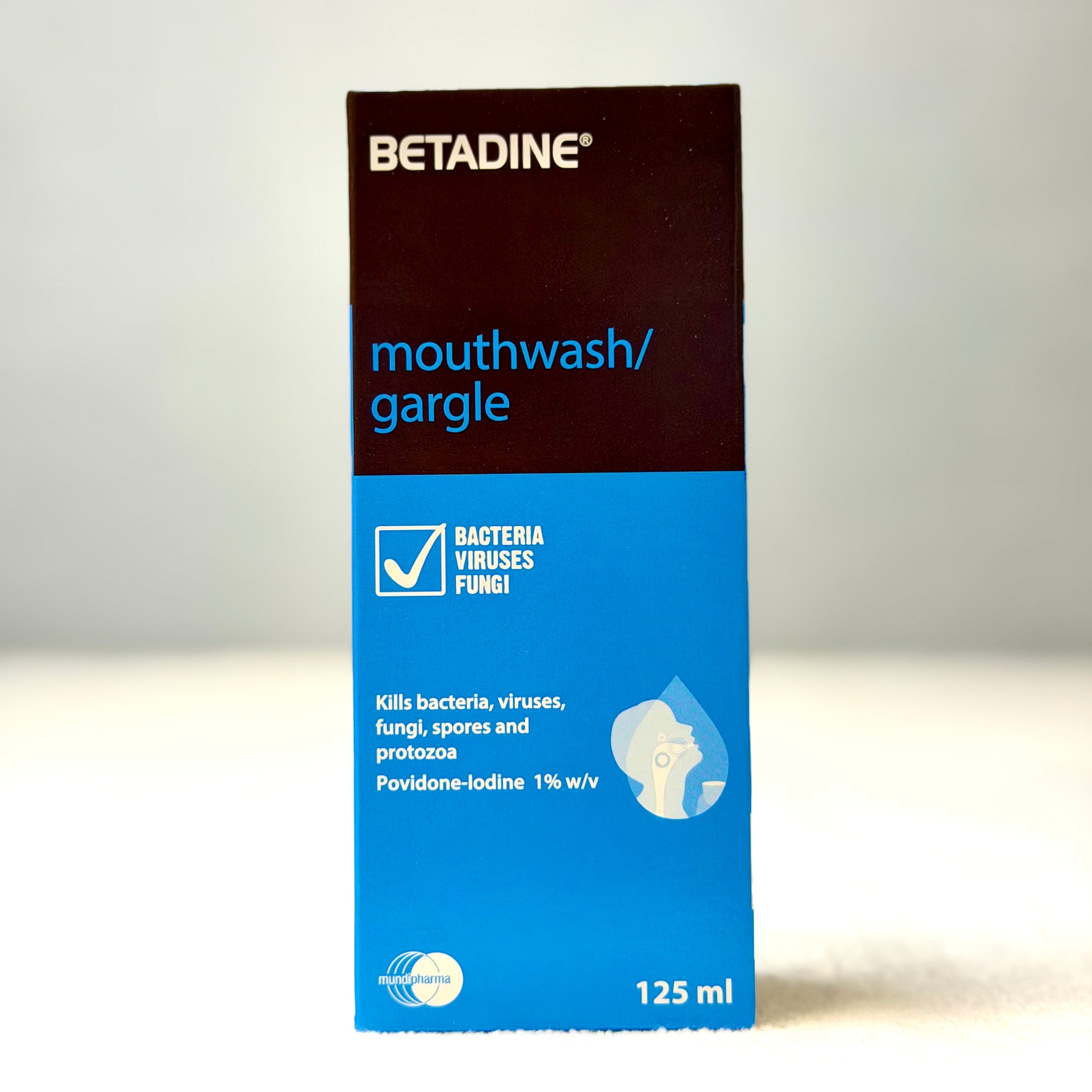 Betadine Gargle & Mouthwash 0.5% Povidone-Iodine 125ml | Antiseptic Oral Care