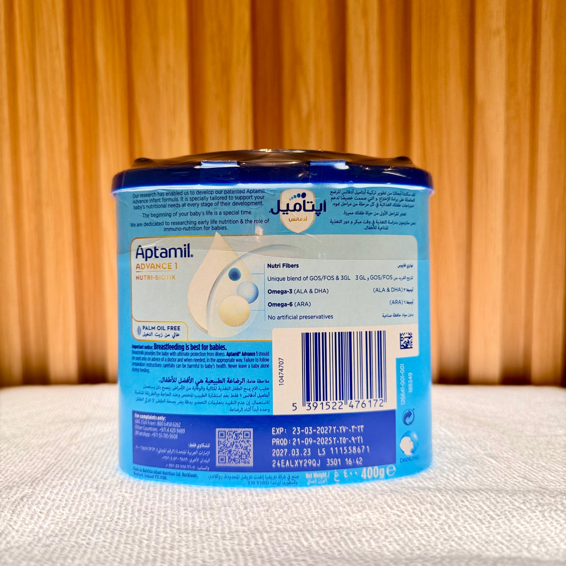 Aptamil Advance 1 Infant Formula For 0-6 Months, 400G