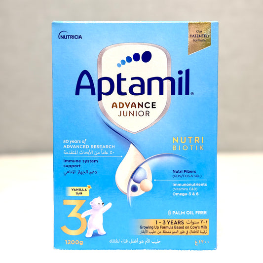 Aptamil Advance Junior Growing Up Milk Formula Palm Oil Free Stage 3 1 To 3 Years, 1200G