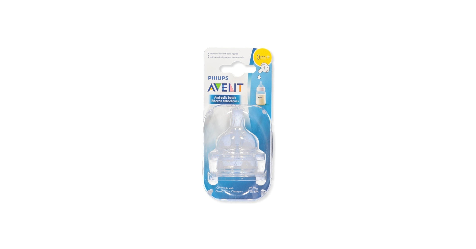 Philips Avent Anti-Colic Bottle Nipple 2-Hole, 0M+, 2 Pieces