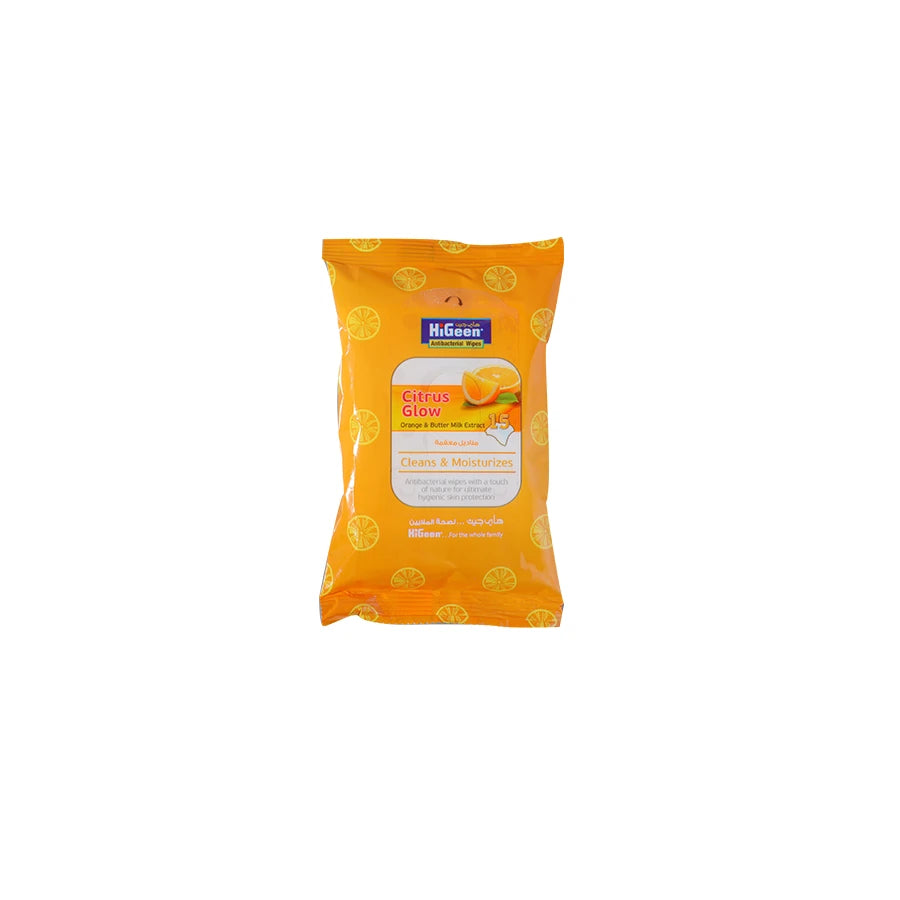 Higeen Antibacterial Wipes Citrus Glow 15s