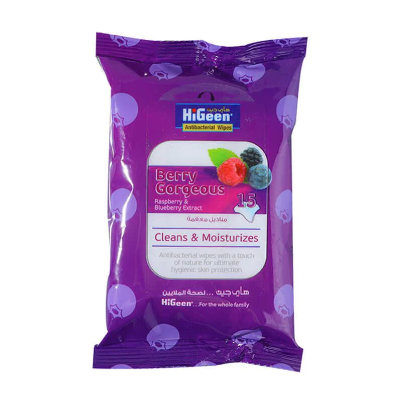 Higeen Antibacterial Wipes Berry Gorgeous 15s