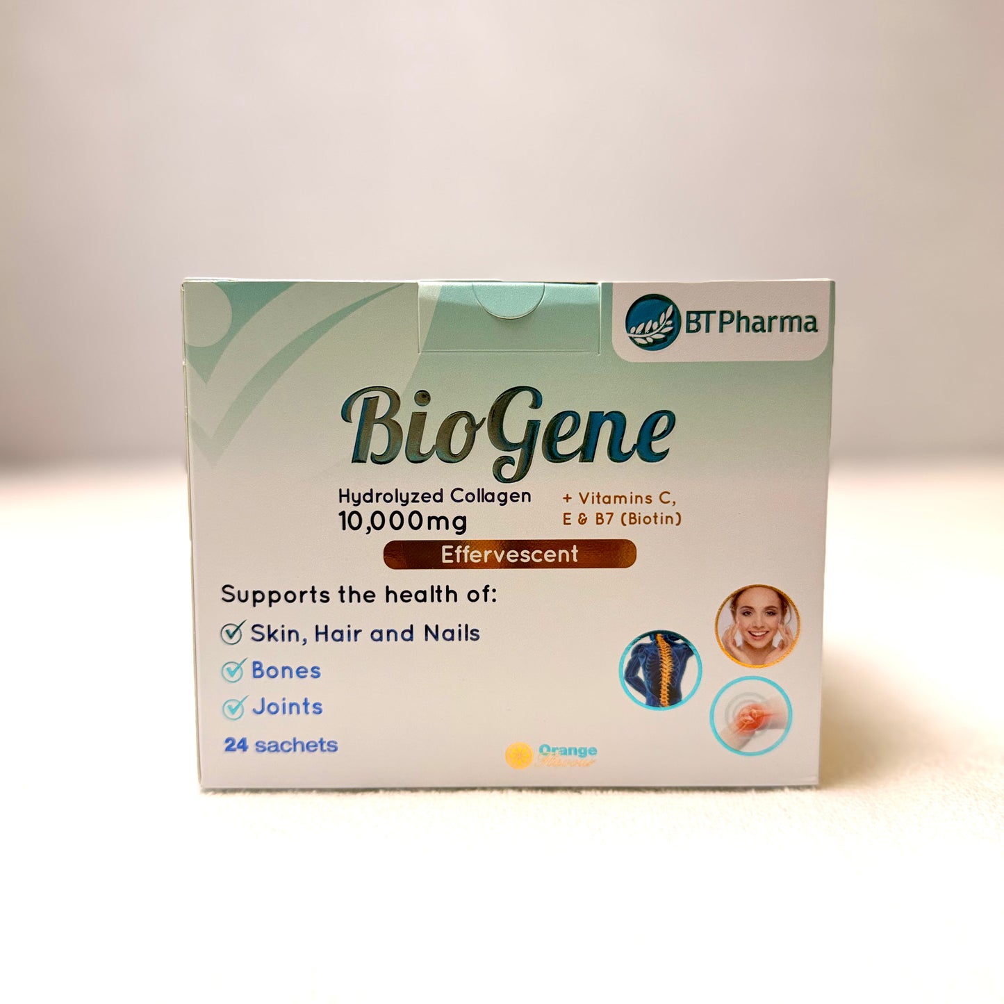 BTPharma Biogene Collagen + Vitamin C + Biotin Sachets, 24 Pieces