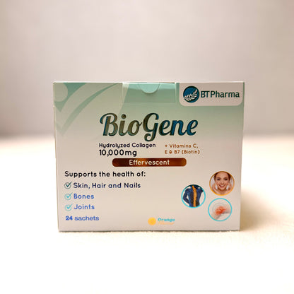 BTPharma Biogene Collagen + Vitamin C + Biotin Sachets, 24 Pieces