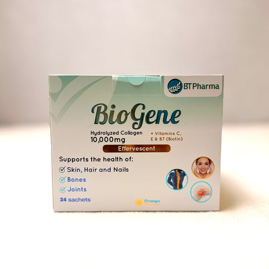 BTPharma Biogene Collagen + Vitamin C + Biotin Sachets, 24 Pieces