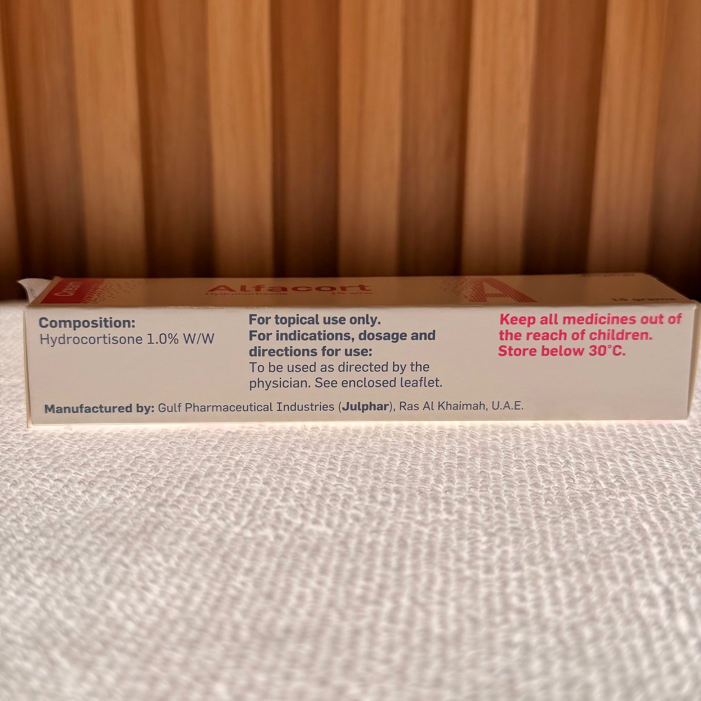 Alfacort 1% Hydrocortisone Cream, 15g