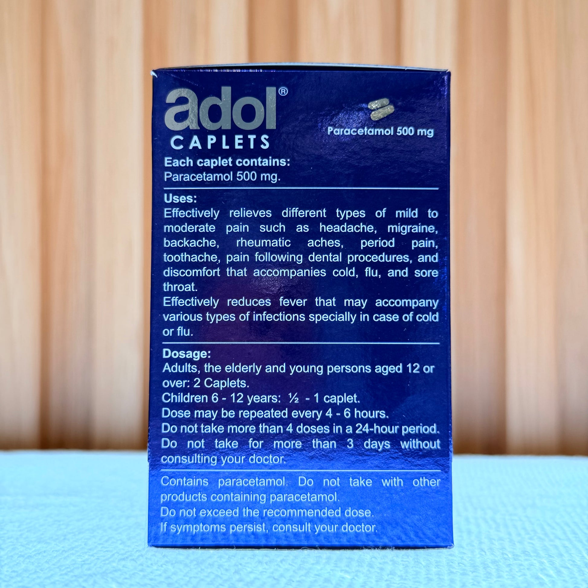 Adol Paracetamol 500 Mg Caplets, 96 Pieces