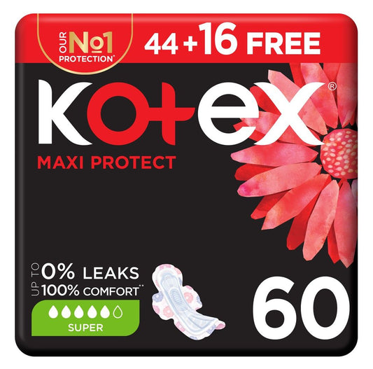 KOTEX MAXI PROTECT SUPER 60S - 44+16S