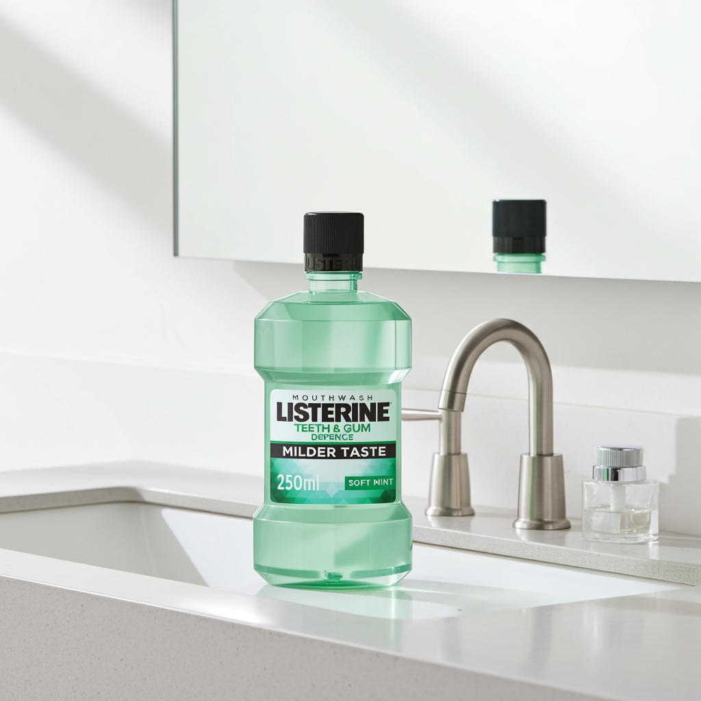 Listerine Teeth & Gum Defence Antiseptic Mouthwash for Plaque & Gum Protection, 250ml
