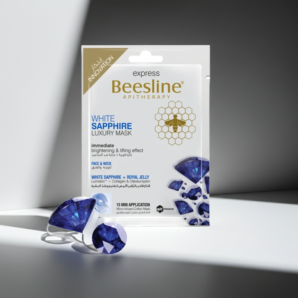 Beesline Brightening & Lifting Luxury Face & Neck Sheet Mask With White Sapphire & Royal Jelly 1 Piece