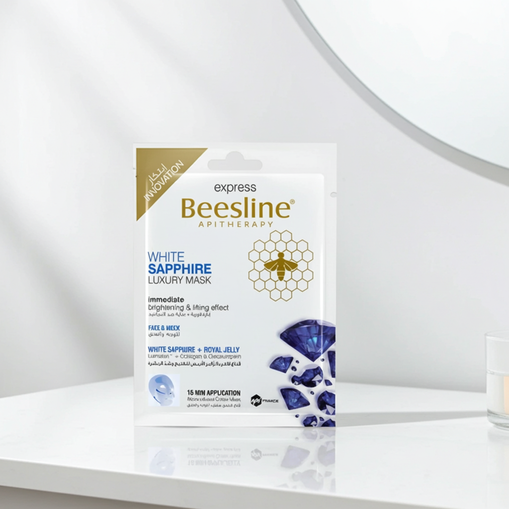Beesline Brightening & Lifting Luxury Face & Neck Sheet Mask With White Sapphire & Royal Jelly 1 Piece