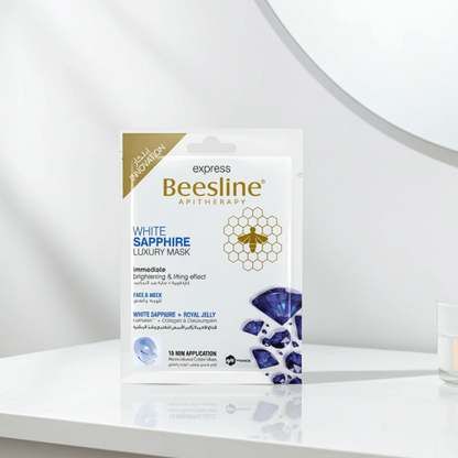 Beesline Brightening & Lifting Luxury Face & Neck Sheet Mask With White Sapphire & Royal Jelly 1 Piece