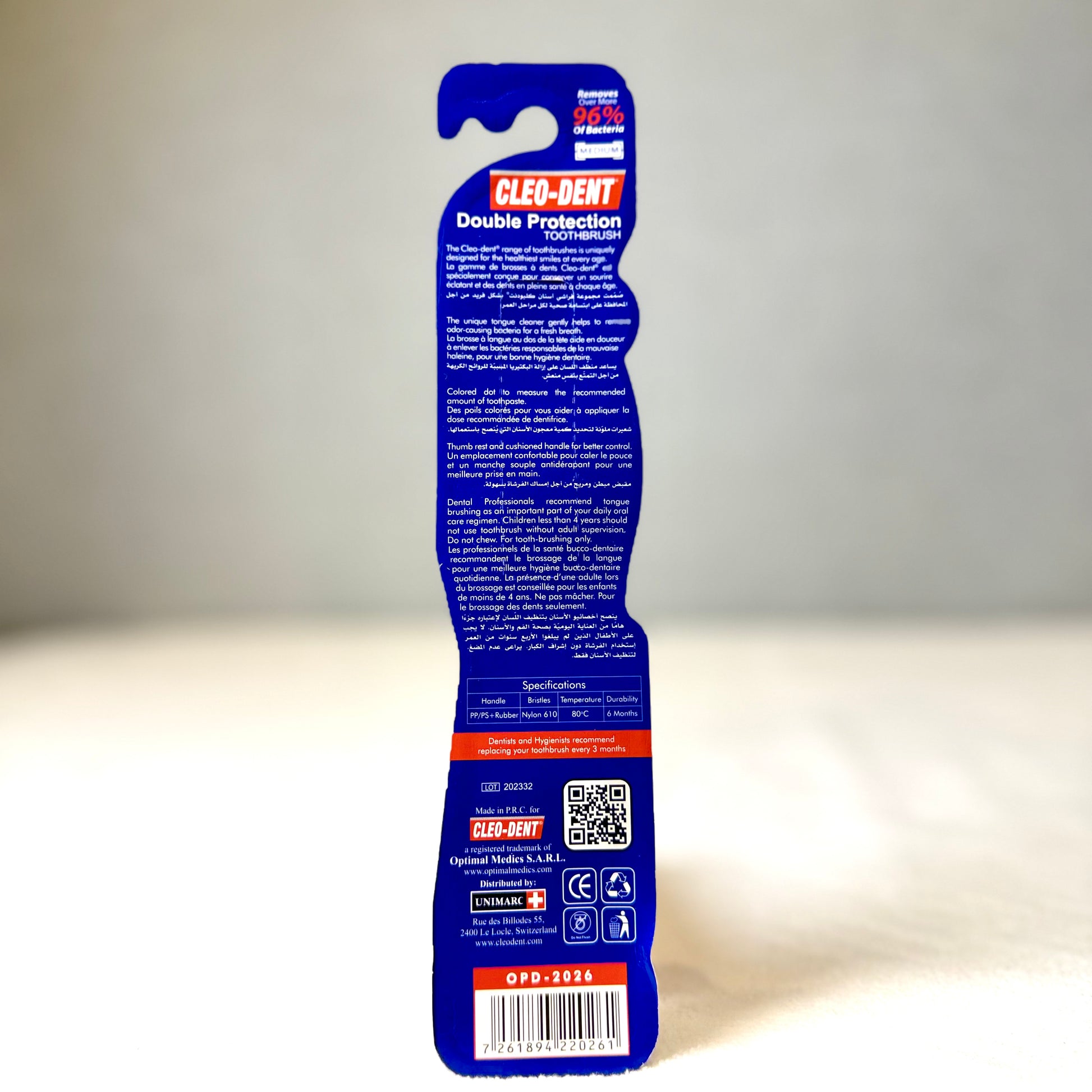 Cleo-Dent Curved Med Toothbrush