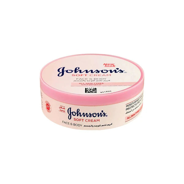 Johnson's Soft Cream for Face & Body 200ml – Deep Moisturising Cream for All Skin Types