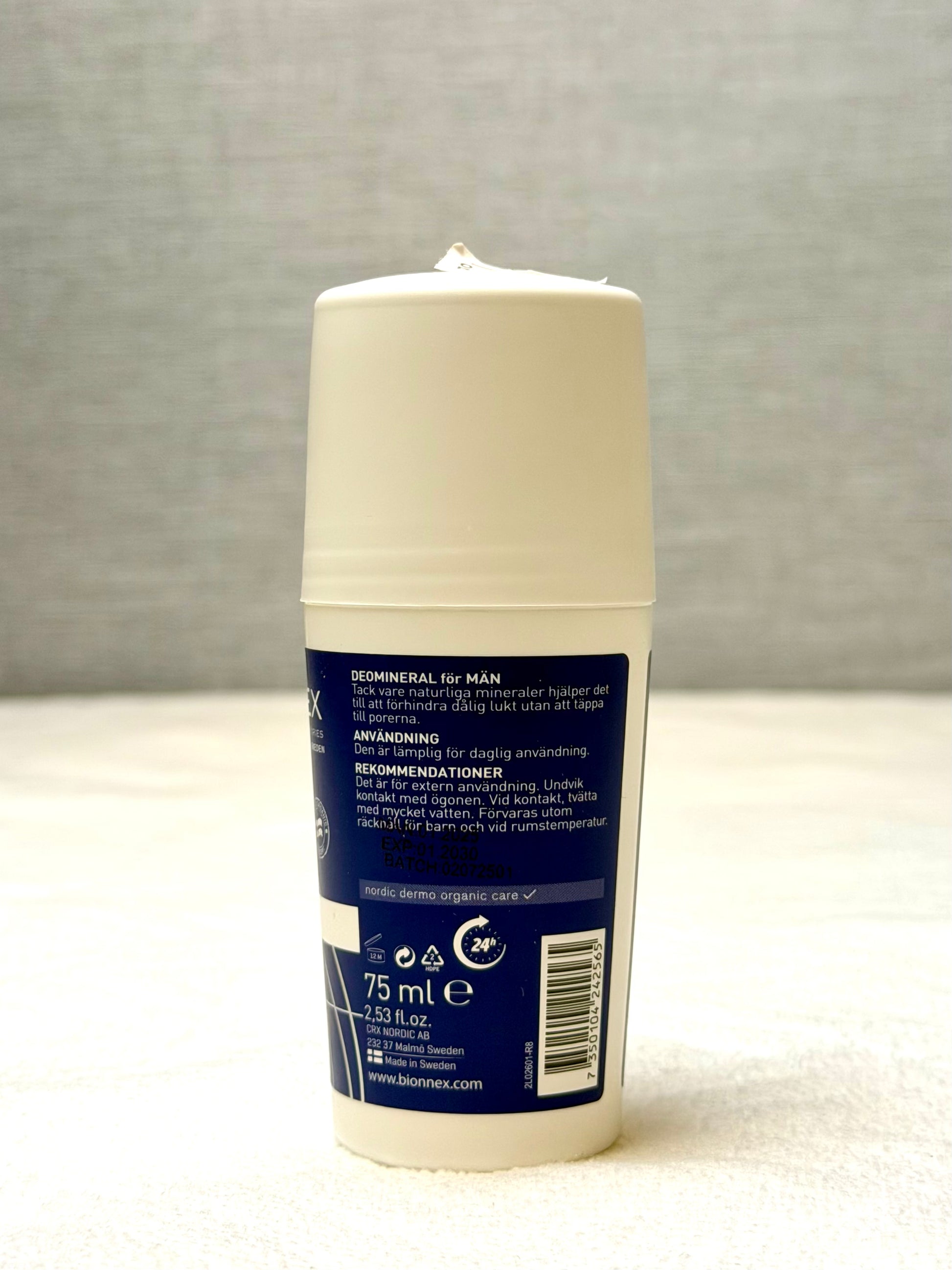 Bionnex Perfederm Deomineral Roll-On Deodorant For Men 75ml