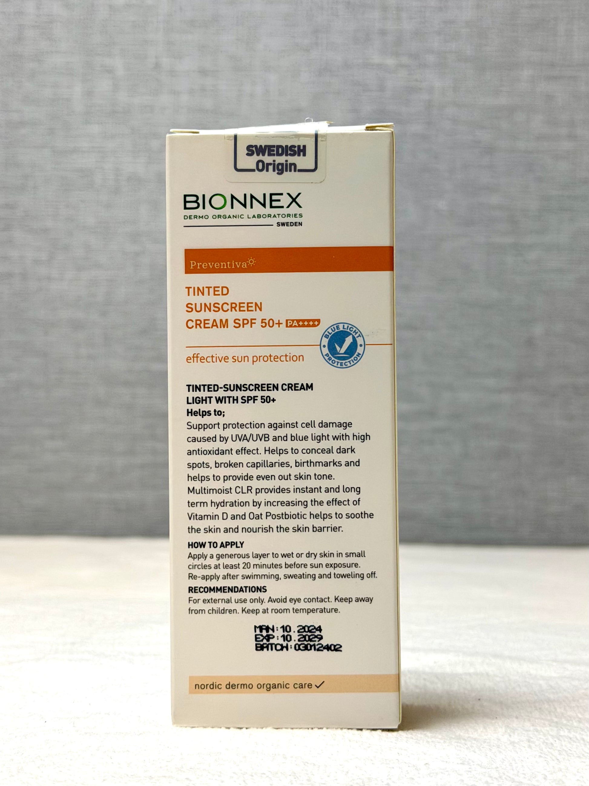 Bionnex Preventiva Tinted Sunscreen Cream SPF 50+ 50ml