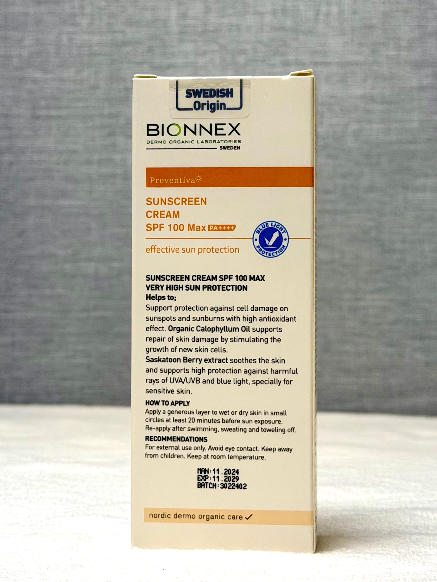 Bionnex Preventiva Sunscreen Cream SPF 100+ 50ml