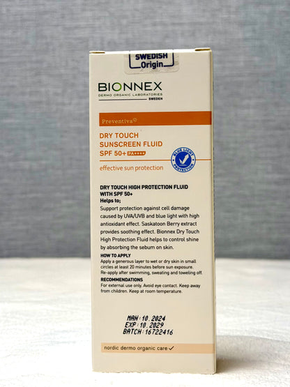 Bionnex Preventiva Dry Touch Sunscreen SPF 50+ 50ml