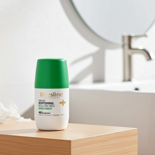 Beesline Hypoallergenic 48H Antiperspirant & Whitening Roll-On Deodorant Green Forest with Alum Rock & Bee Propolis, 50ml