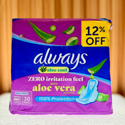 Always Violet Sanitary Pads 30 Pads – Daily Protection with SoftDry Technology & Wings