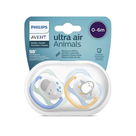 Philips Avent Ultra Air Animals Soother 0-6M, 2 Pieces