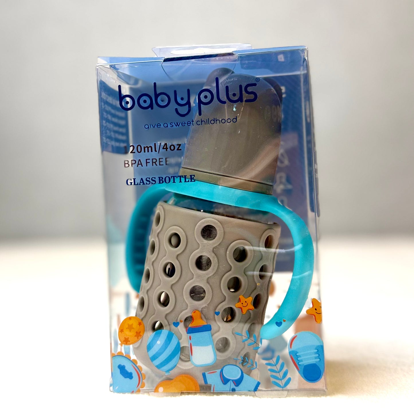 BP 10795 Glass Baby Feeding Bottle with Handle 120ml