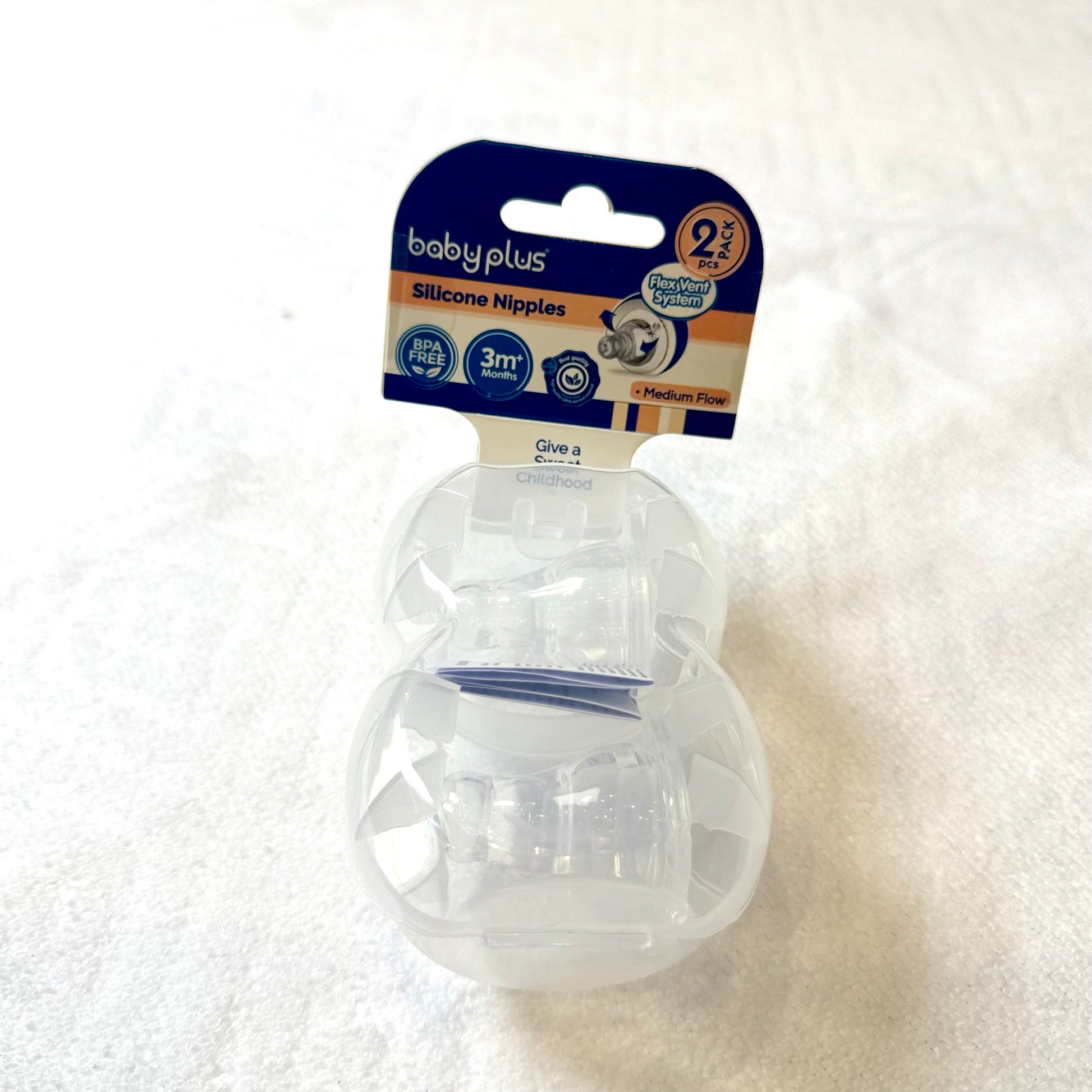 BP 10797 Silicone Baby Bottle Nipples Medium Flow – Pack of 2 (3+ Months)