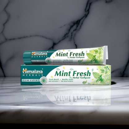 Himalaya Mint Fresh Herbal Toothpaste 100ml – Fluoride-Free, 12-Hour Fresh Breath Protection