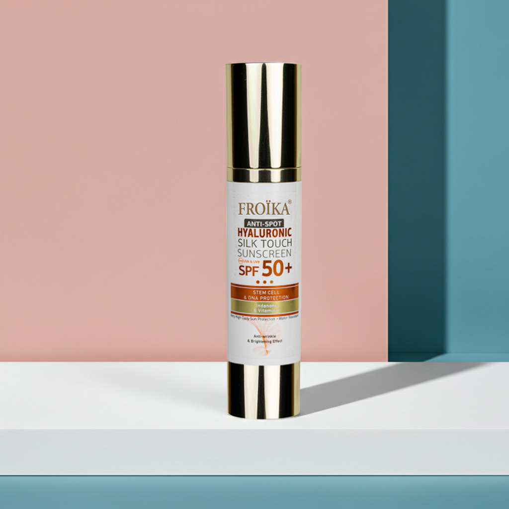 Froika Hyaluronic Silk Touch Anti-Spot SPF 50+ Sunscreen Cream with Hyaluronic Acid for Hyperpigmentation, 50ml