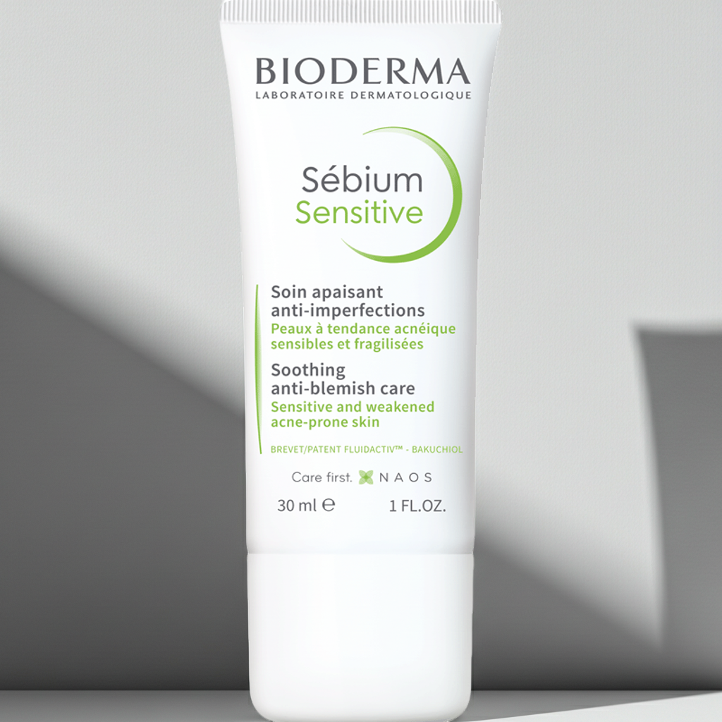 Bioderma Sebium Sensitive Soothing Anti-Blemish Cream for Weakened Acne-Prone Skin, 30ml