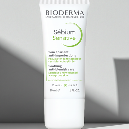 Bioderma Sebium Sensitive Soothing Anti-Blemish Cream for Weakened Acne-Prone Skin, 30ml