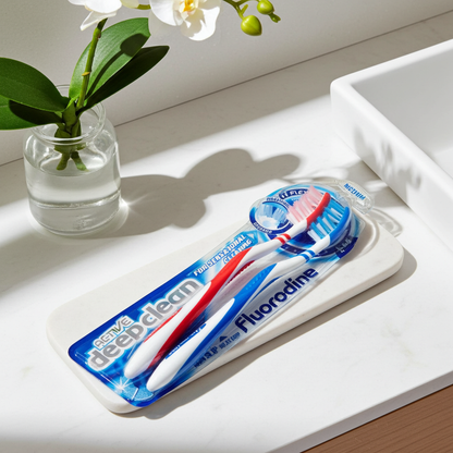 Fluorodine Active Deep Clean Medium Toothbrush Twins Pack