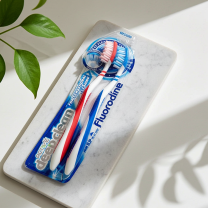 Fluorodine Active Deep Clean Medium Toothbrush Twins Pack