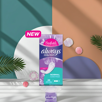 Always Comfort Protect Normal Sanitary Pads 20 Pads – All-Day Comfort & Protection with SoftDry Technology