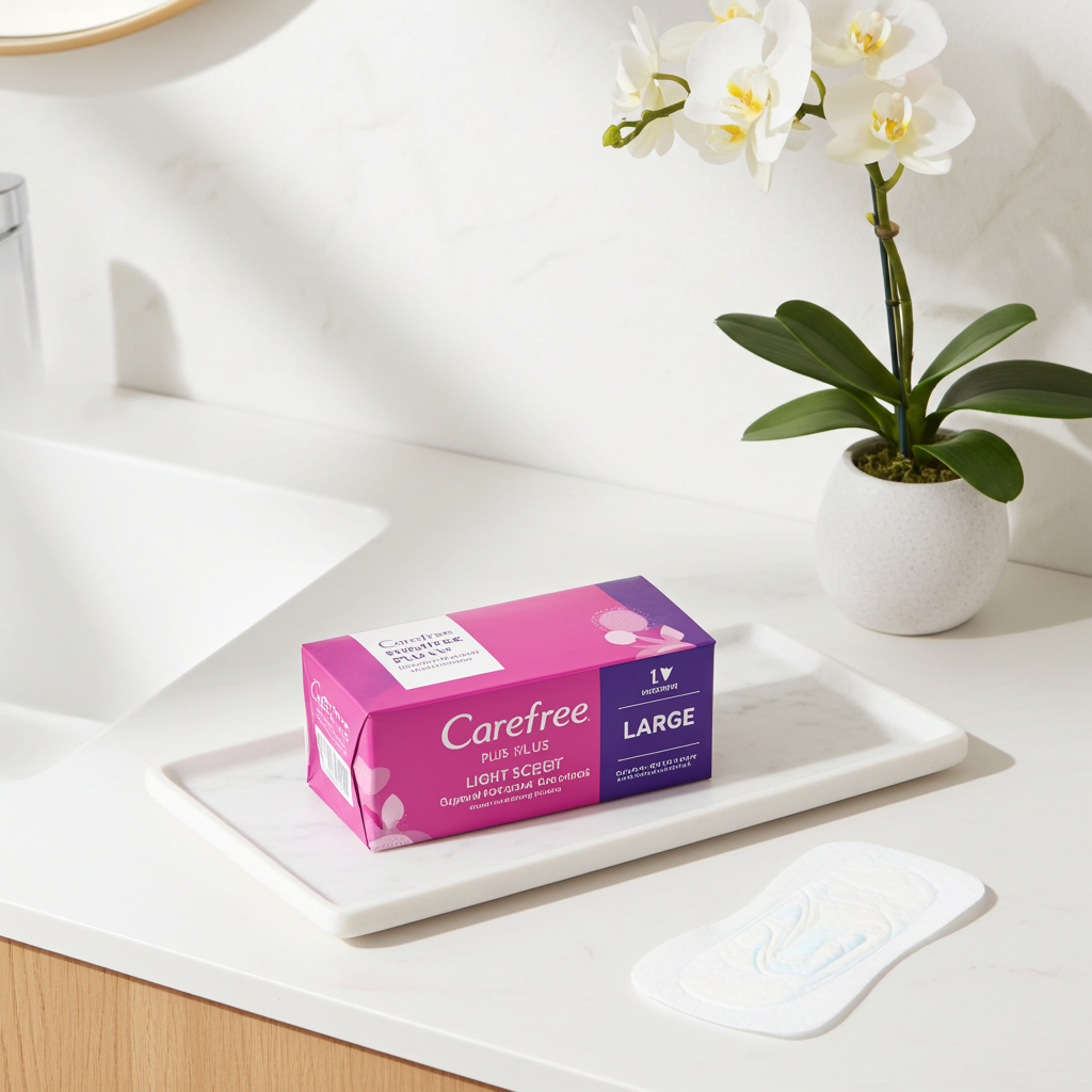 Carefree Plus Large Unscented Panty Liners 20 Liners – Long-Lasting Protection & Freshness