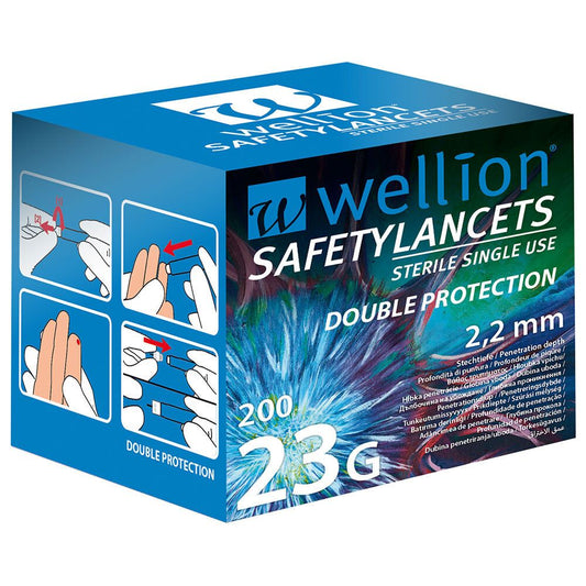 Wellion Safety Lancets 23G 200s